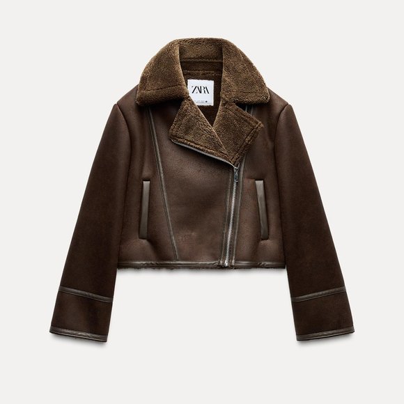 Zara DOUBLE SIDED SHORT JACKET - Brown - Picture 4 of 11